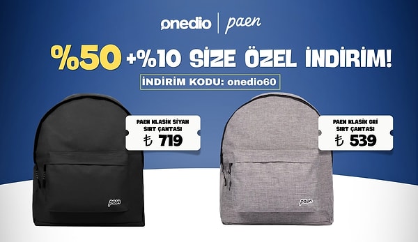 Okula Dönüş İndirimi, Sırt Çantası Sadece 539 TL!