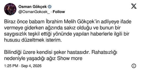 Melih Gökçek neden sakız çiğnedi?