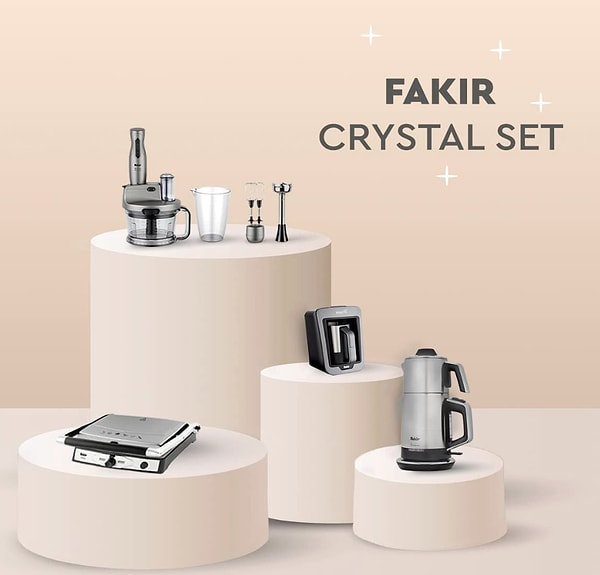 Fakir Crystal Set Silver Stone 4'lü küçük ev aleti paketi net 12.419,24 TL!