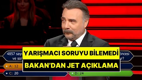 'Kim Milyoner Olmak İster?' Yarışmasındaki Soruya Bakan'dan Jet Açıklama