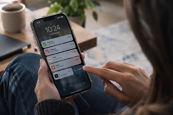 Akıllı telefon ekranında biriken her bir bildirim, insan zihninde henüz tamamlanmamış bir görevi veya yükümlülüğü temsil ediyor.