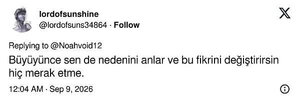 Bir kullanıcı da bu fikrin zamanla değişeceğini öngördü.