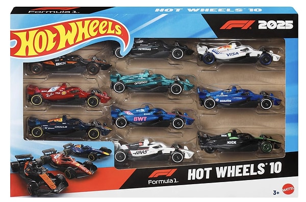 Hot Wheels Formula 1 10'lu metal yarış arabası seti son 365 günün en düşüğü 1.065,54 TL!