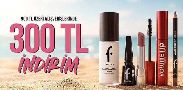 Flormar makyaj ürünlerinde 900 TL'ye 300 TL indirim ve FLORMAR10 koduyla ekstra %10 fırsatı!