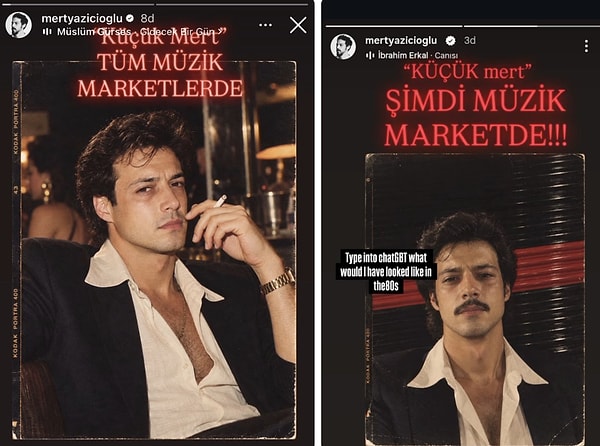 Yapay zeka Mert Yazıcıoğlu’nu 80’lere ışınladı! Ünlü oyuncu ortaya çıkan halini görünce “Küçük Mert” adıyla müzik piyasasına giriş yaptı!