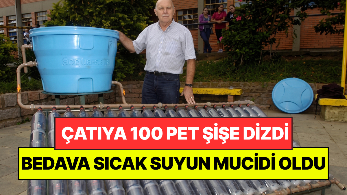 100 Pet Şişeyi Çatıya Kurdu: Şimdi Evde Sıcak Suyu Bedavaya Kullanıyorlar