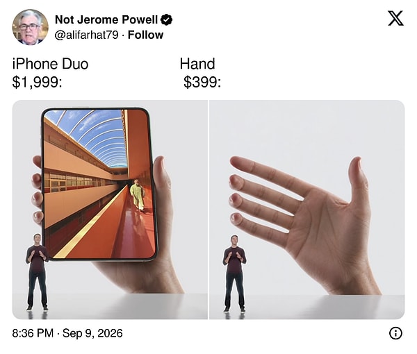 "iPhone Duo: 1.999 dolar. El: 399 dolar."