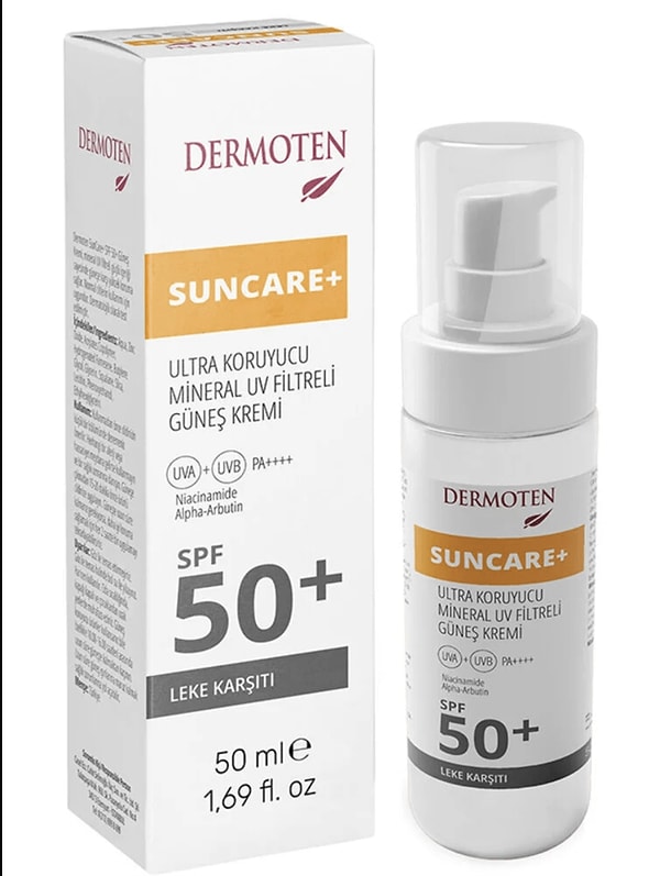 Dermoten Suncare+ SPF 50 lekeli ciltler için güneş kremi onedio40 koduyla sepette ekstra %40 indirimli!