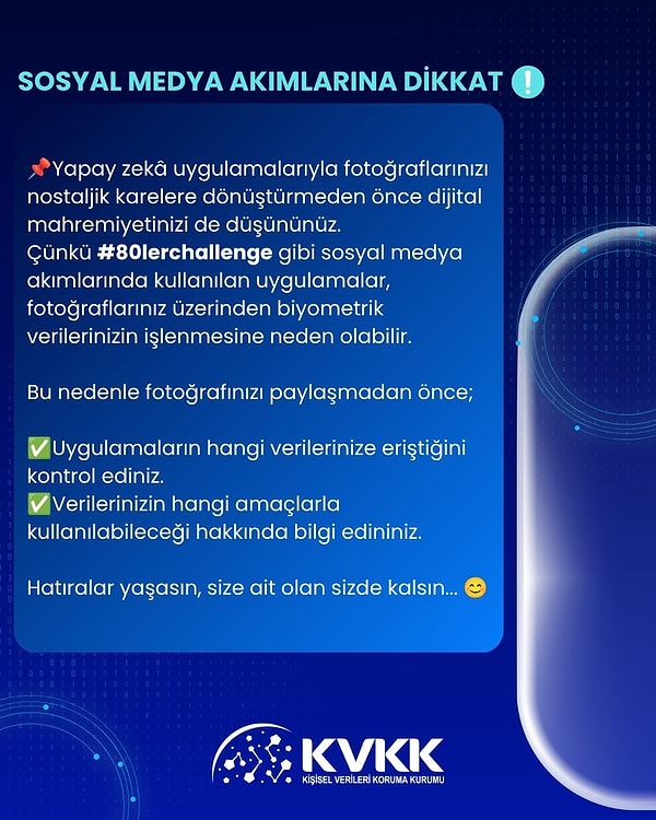 KVKK akımın tam ortasında devreye girdi: "Fotoğraflarınız üzerinden biyometrik verilerinizin işlenmesine neden olabilir."