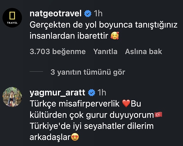 Videoya 45 milyon takipçili Natgeotravel dahil pek çok hesap yorum yaptı.