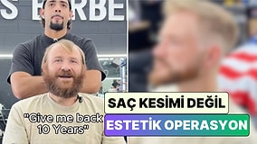 Saç Kesimi Değil Estetik! Bir Berber Yaptığı Saç Kesimiyle Müşterisini 10 Yaş Gençleştirdi