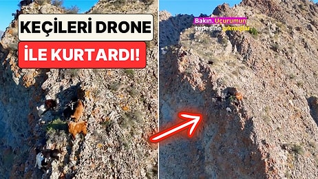 Teknolojiyi Mesleğine Entegre Eden Çoban Uçurumdaki Keçilerini Drone Sayesinde Fark Edip Güvenle Geri Getirdi
