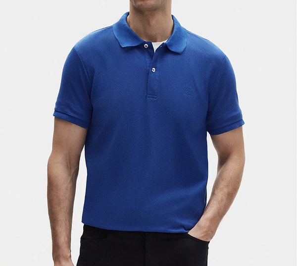 D'S Damat kıvrılmaz polo yaka saks mavisi tişört sepette 999,00 TL yerine net 499,00 TL!