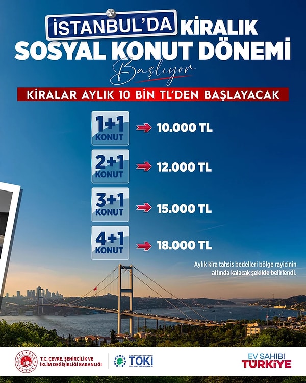İstanbul'da makul fiyatlarla konuta erişimi kolaylaştırmak amacıyla hayata geçirilen kiralık sosyal konut projesi için başvurular bugün başladı.