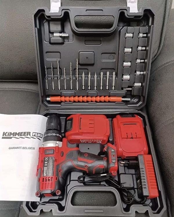 Kimmeer Plus 12V çift akülü 24 parça şarjlı vidalama matkap 823,53 TL yerine net 649,00 TL!