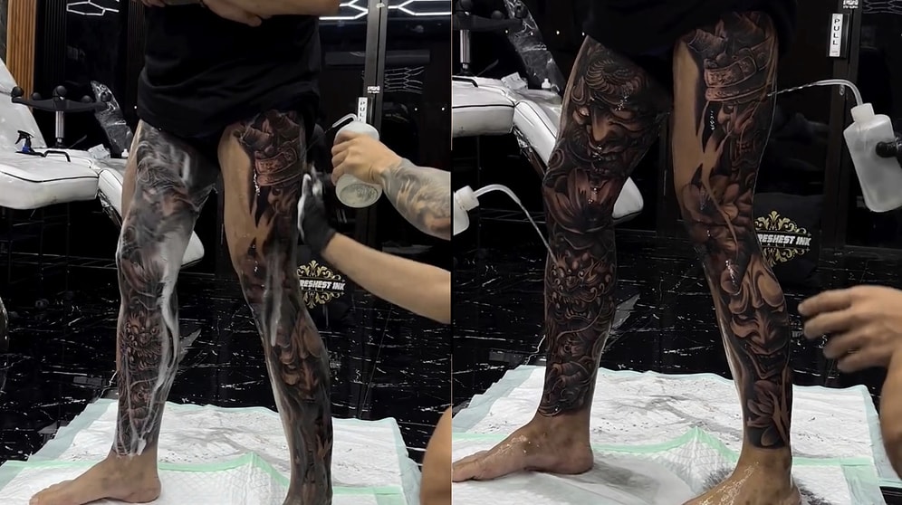 Full Leg Tattoo Backfires: Man Shares Shocking Skin Reaction After Massive Ink Session