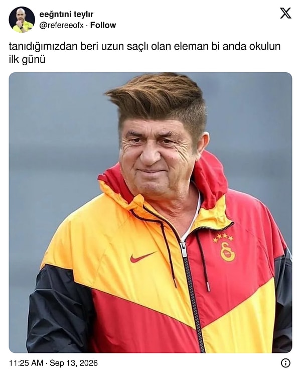 Yıllardır uzun saçıyla tanıdığımız isim, okulun ilk günü böyle çıkageldi