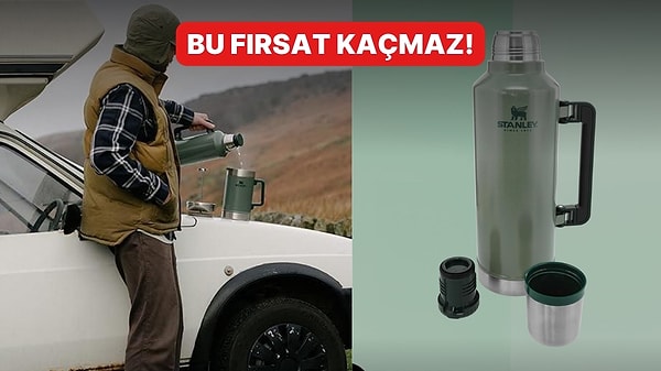 Çok Satan Listesinin Yıldızı Stanley Klasik Vakumlu Çelik Yeşil Termos İndirimde!