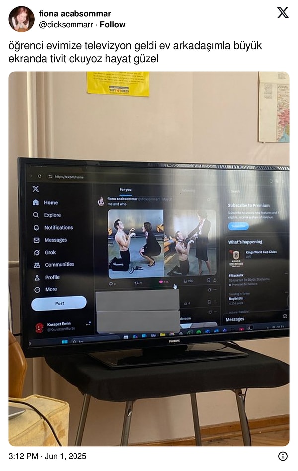 Öğrenci evine gelen televizyonla hayat bir anda güzelleşti