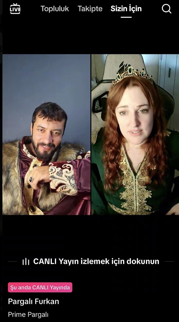 İşte TikTok canlı yayınındaki Pargalı Furkan ve Hürrem Sultan: