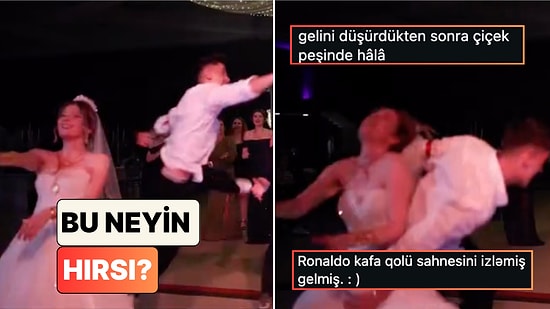 Bir Düğünde Gelin Çiçeğini Kapmak İçin Büyük Bir Mücadele Veren Genç Kaosa Sebep Oldu
