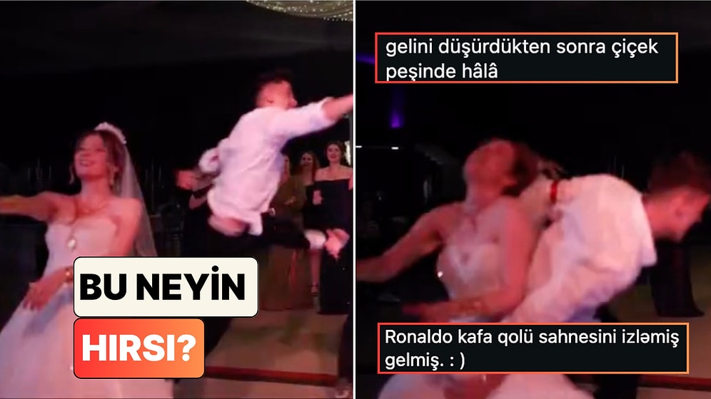 Bir Düğünde Gelin Çiçeğini Kapmak İçin Büyük Bir Mücadele Veren Genç Kaosa Sebep Oldu