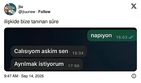Aşkım deme bari.