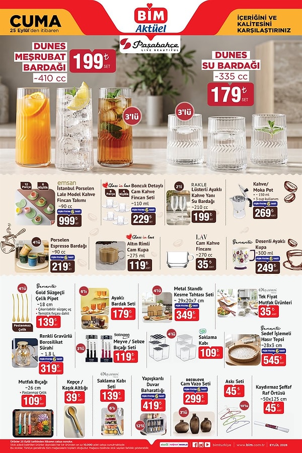 Paşabahçe Dunes Meşrubat Bardağı 3'lü 199 TL
