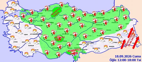 18 Eylül 2026 hava durumu: Kuvvetli yağış olacak kentler hangisi?