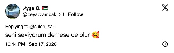 Seni seviyorum demese de olur yorumu geldi