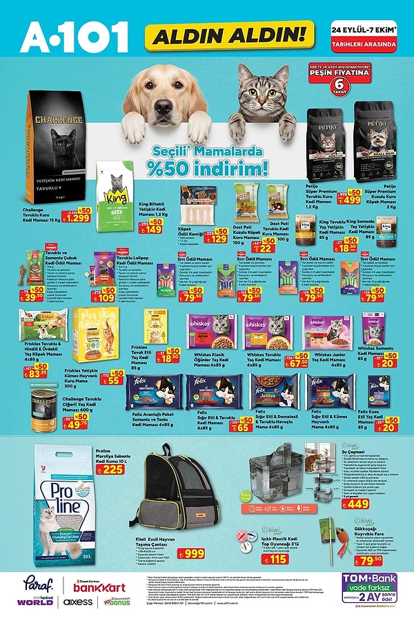 Challenge Tavuklu Kuru Kedi Maması 15 Kg 1.299 TL
