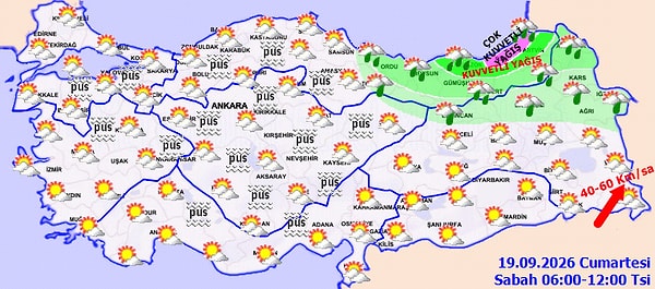 Meteoroloji'den 'çok kuvvetli yağış' uyarısı.