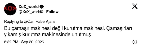 Videodaki aletin çamaşır değil kurutma makinesi olduğunu yazanlar çoğunluktaydı