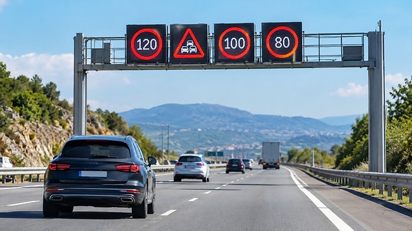 AP-7'de sistem, trafik yoğunluğu ve kaza gibi durumları izleyerek hız sınırını düşürecek.