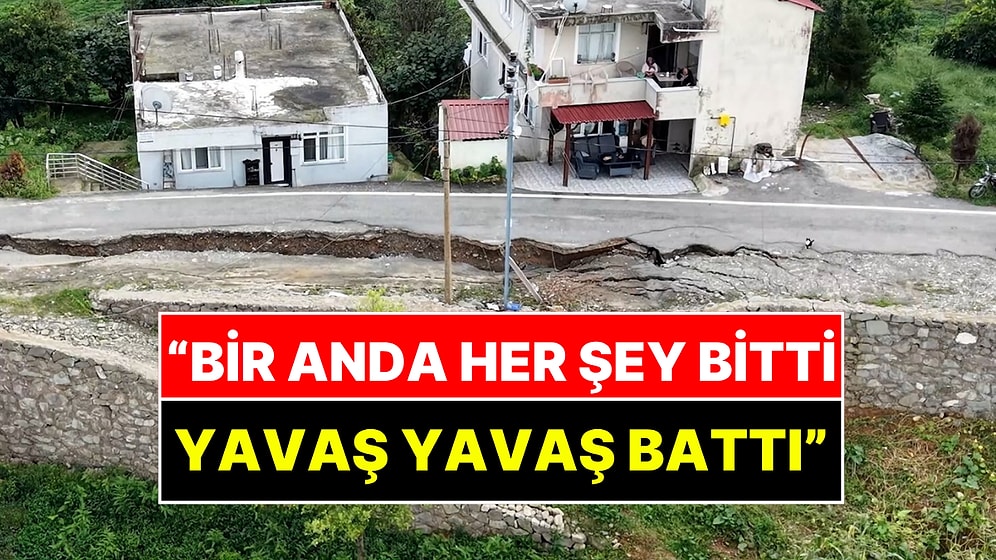 Rize'de Yol İkiye Ayrıldı: Sabaha Kadar Nöbet Tuttular, Mahalle Harabeye Döndü
