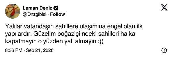 Yalıları sahillere erişimi engelleyen ilk yapı ilan etti
