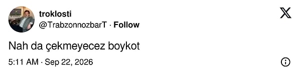 Bir kullanıcı boykot çağrısıyla espri yaptı