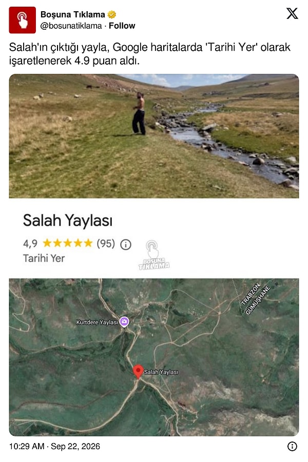 Yayla Artık Google Haritalar'da 'Tarihi Yer' Olarak Görünüyor