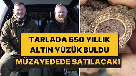 Metal Dedektörüyle Tarlada 650 Yıllık Altın Yüzük Buldu: Müzayedede Satılacak