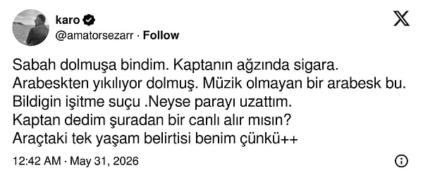 Dolmuşta kaptandan "şuradan bir canlı alır mısın" diye rica edip aracı radyo stüdyosuna çevirdi