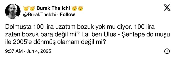 Ankara'da bindiği dolmuşta bozuk para krizi yaşayınca kendini 2005'e dönmüş sandı