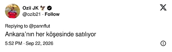 Ankaralı bir kullanıcı bunun her köşede satıldığını hatırlattı