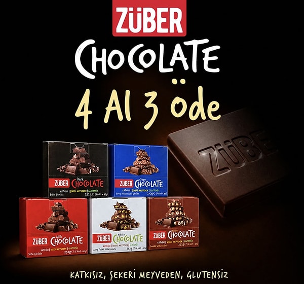 Züber Çikolatalarda '4 Al 3 Öde' lezzet şöleni başladı!
