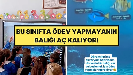 Ödev Yapmayanın Balığı Aç Kalıyor: Öğrencilerin Ödev Yapması İçin Sınıfa Akvaryum Kurdu