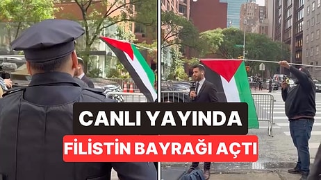 BM Genel Kurulu Haftasında İsrail Kanalının Canlı Yayınında Filistin Bayrağı Açıldı