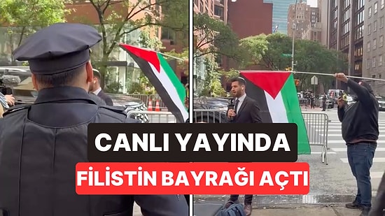 BM Genel Kurulu Haftasında İsrail Kanalının Canlı Yayınında Filistin Bayrağı Açıldı