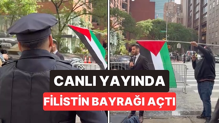 BM Genel Kurulu Haftasında İsrail Kanalının Canlı Yayınında Filistin Bayrağı Açıldı