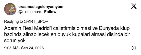 Bir kullanıcıya göre Zidane'ın tek kusuru dünyanın en büyük kupalarını kazanmış olması