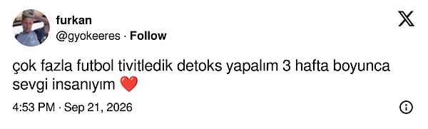 Bir başkası ise çareyi üç haftalık futbol detoksunda buldu