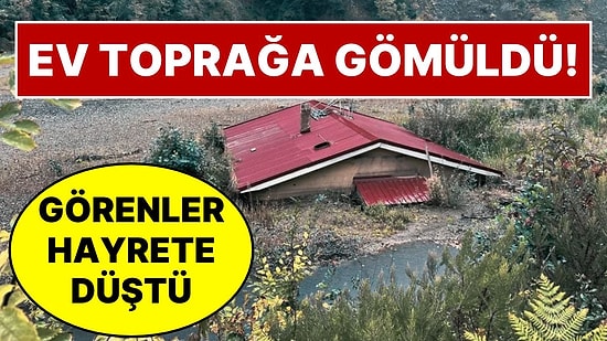 Görenleri Hayrete Düşüren Ev: 3 Katlı Bina Tamamen Toprağa Gömüldü, Sadece Çatısı Kaldı
